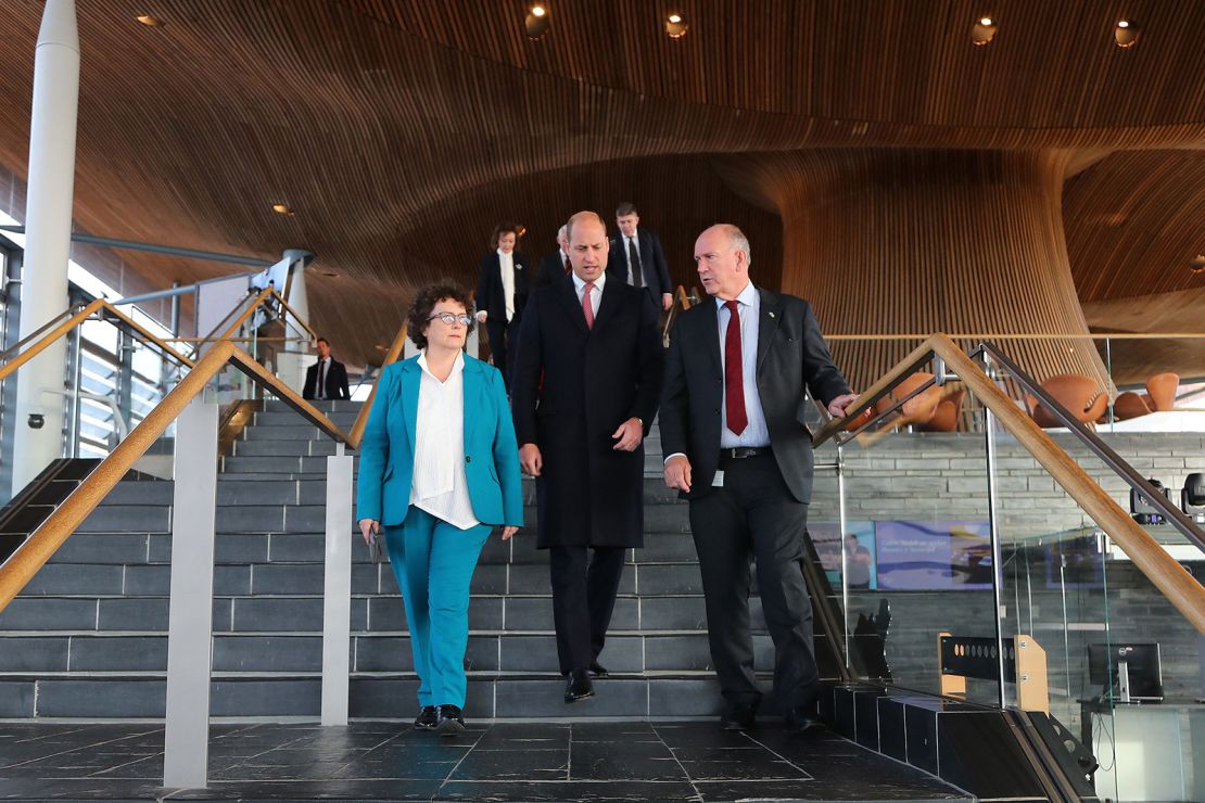 Prince WIlliam visited the Welsh Parliament, called the Senedd, on Wednesday.