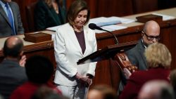Lawmakers stand and applaud as House Speaker Nancy Pelosi of Calif., pauses as she speaks on the House floor at the Capitol in Washington, Thursday, Nov. 17, 2022. (AP Photo/Carolyn Kaster)
