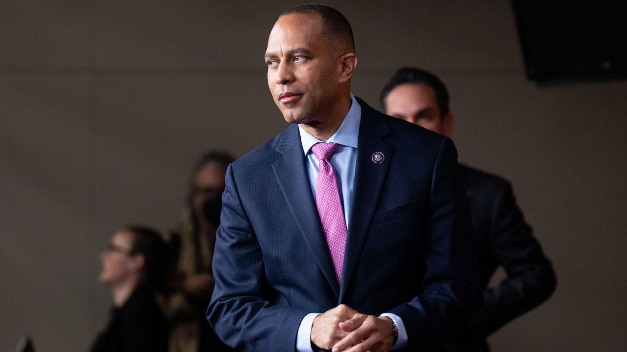 Rep. Hakeem Jeffries holds a news conference on November 15, 2022, in Washington, DC.