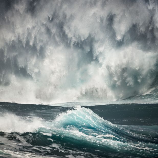 Andre Donawa won the "Seascapes" category with this image, titled "The Great Wave" and captured in Barbados.