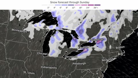 weather snow accum great lakes map 111722