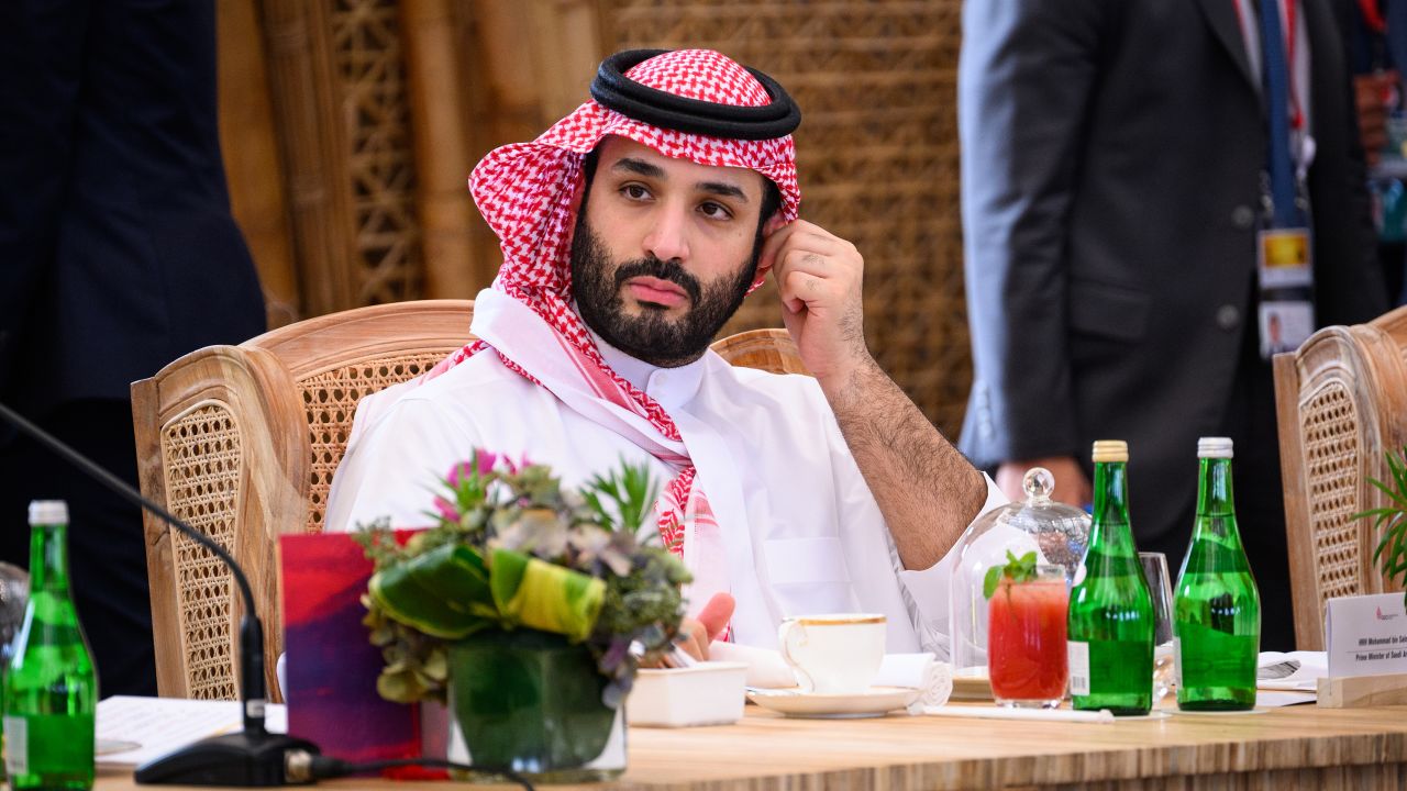 Crown Prince Mohammed bin Salman of Saudi Arabia takes his seat ahead of a working lunch at the G20 Summit on November 15, 2022 in Nusa Dua, Indonesia. The new British Prime Minister aims to articulate his foreign policy vision here while grappling with economic instability at home.