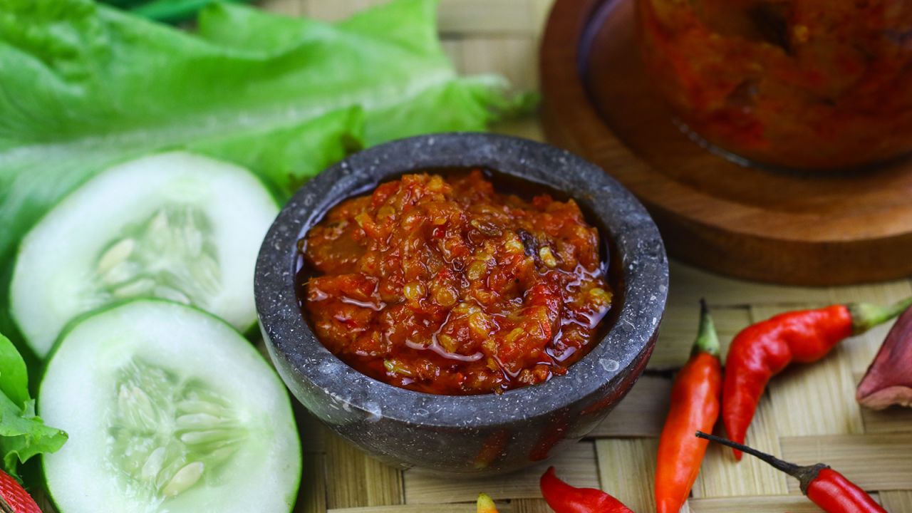 <strong>Sambal: </strong>For many Indonesians, no meal is complete without a bit of sambal. There are over 100 varieties but among the most traditional is sambal terasi, which is made with chiles, tomato, garlic, shallot and some spices.