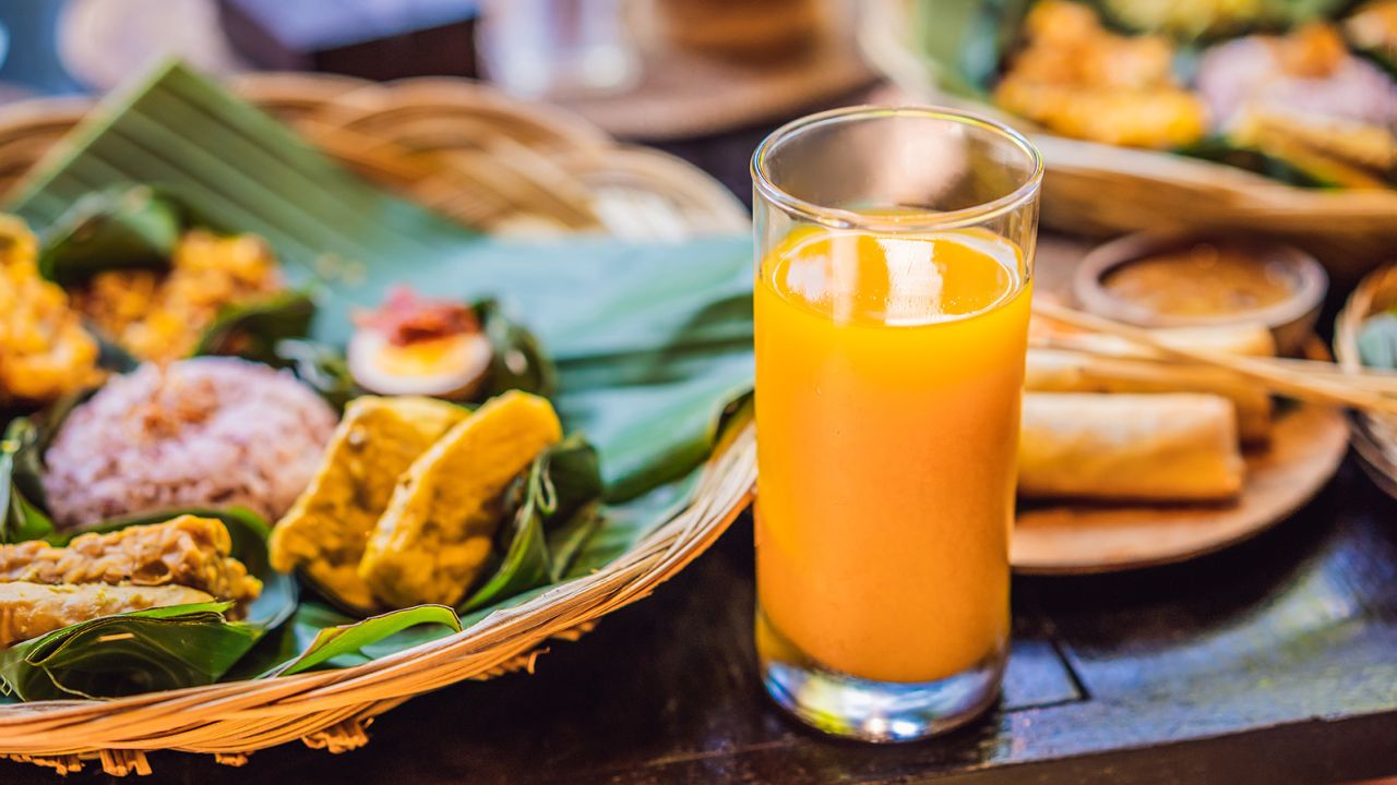Jamu is a concentrated herbal drink made with ginger and turmeric.