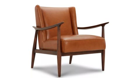 underscored Jollene Leather Winged Accent Chair