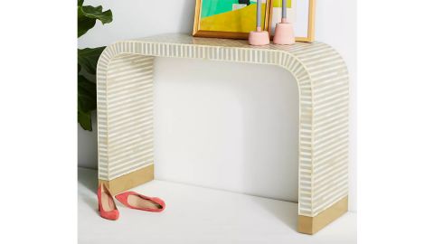 underscored Waterfall Inlay Console Table