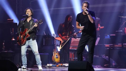 Chad Kroeger and Ryan Peake of Nickelback perform onstage during the 2022 Canadian Songwriters Hall Of Fame Gala at Massey Hall in Toronto on September 24, 2022.
