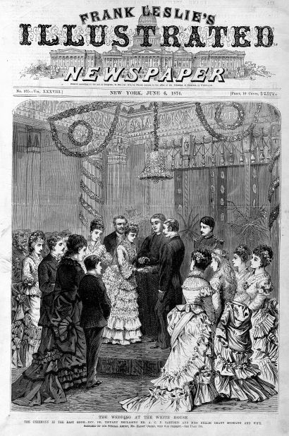 Ellen "Nellie" Wrenshall Grant, daughter of President Ulysses S. Grant, married Algernon Sartoris at the White House in 1874.