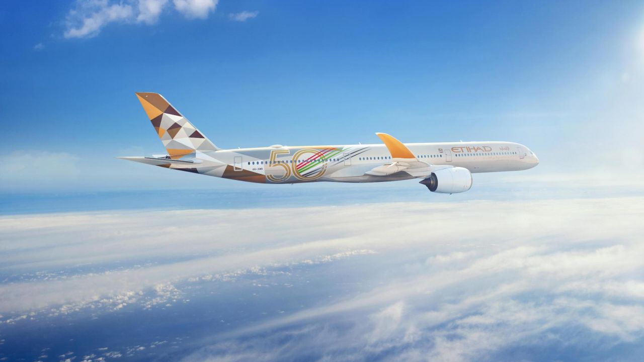 Etihad's "Sustainable50" Airbus A350.