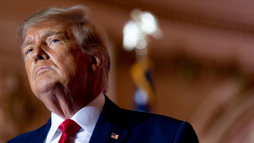 FILE - Former President Donald Trump announces he is running for president for the third time as he pauses while speaking at Mar-a-Lago in Palm Beach, Fla., Nov. 15, 2022. Attorney General Merrick Garland named a special counsel on Friday to oversee the Justice Department's investigation into the presence of classified documents at former President Donald Trump's Florida estate as well as key aspects of a separate probe involving the Jan. 6 insurrection and efforts to undo the 2020 election.