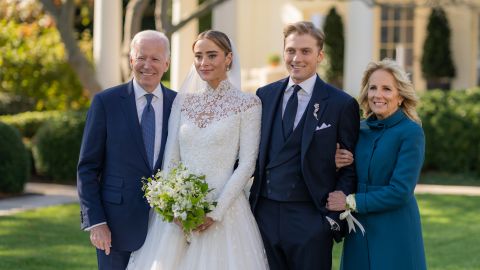 President Joe Biden and First Lady Jill Biden attend the wedding of Peter Neal and Naomi Biden Neal on the South Lawn, Saturday, Nov. 19, 2022.