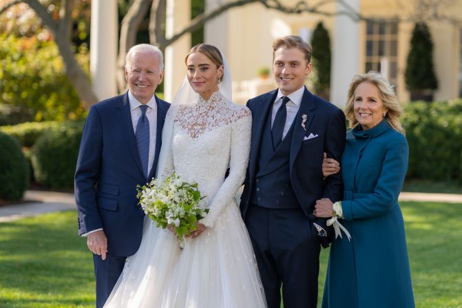 The Bidens attend the wedding of their oldest granddaughter, Naomi Biden Neal, and Peter Neal at the White House in November 2022. <a href="index.php?page=&url=https%3A%2F%2Fwww.cnn.com%2F2022%2F11%2F18%2Fpolitics%2Fgallery%2Fwhite-house-weddings-history%2Findex.html" target="_blank">See the history of White House weddings</a>.