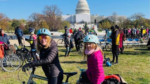 Anna Irwin and her daughter rode with hundreds more on Saturday in honor of Sarah.