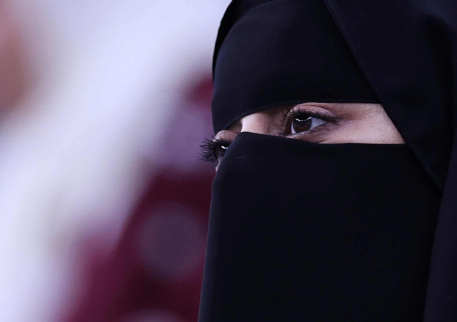 A fan attends the Qatar-Ecuador match on November 20. Qatar is the first Islamic country to host a World Cup.