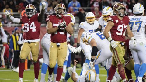 The San Francisco 49ers defensemen beat the Los Angeles Chargers last week.