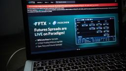 The FTX website on a laptop computer arranged in Barcelona, Spain, on Tuesday, Nov. 15, 2022. FTX Group named a slate of new independent directors to oversee the collapsed crypto empire and said its bankruptcy may involve more than a million creditors.