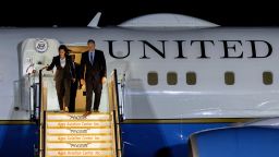 U.S. Vice President Kamala Harris and her husband Doug Emhoff arrive at Ninoy Aquino International Airport, in Metro Manila, Philippines, November 20, 2022. 
