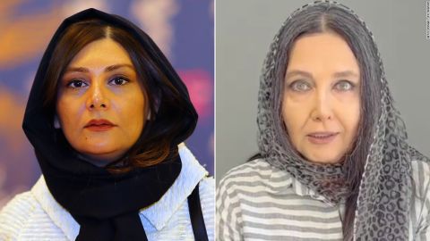 Ghaziani (left) and Riahi (right) were both arrested after showing public support for anti-government protests that were sweeping Iran.