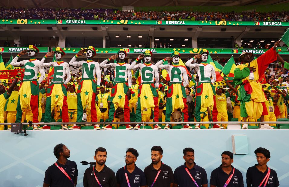 Senegal fans wait for the start of their team's match against the Netherlands.