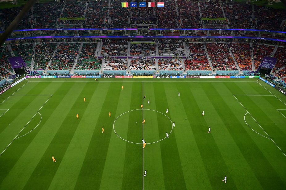 The Senegal-Netherlands match kicks off at Al Thumama Stadium in Doha.