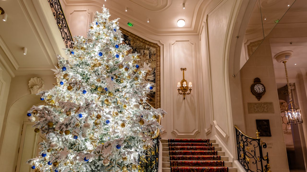 Glittering trees, festive menus and afternoon tea. It's Christmastime at the Ritz Paris.