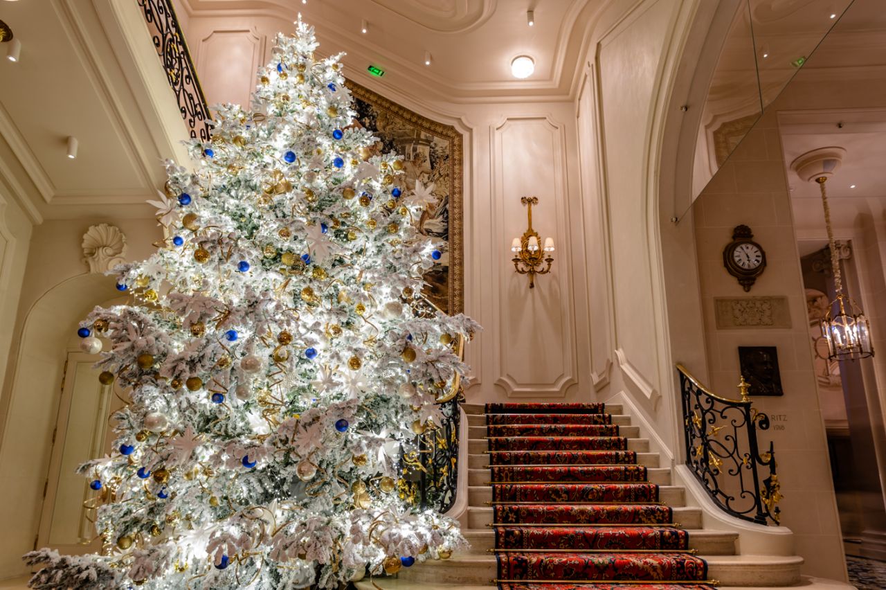 Glittering trees, festive menus and afternoon tea. It's Christmastime at the Ritz Paris.