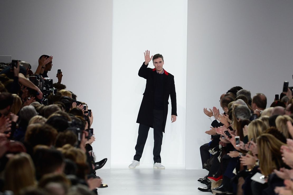 Raf Simons previously held posts at Christian Dior (pictured), Jil Sander and Calvin Klein, before taking on a co-creative director role at Prada in 2020.