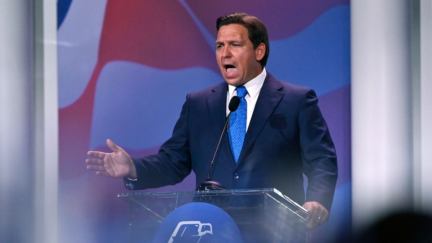 Florida Gov. Ron DeSantis speaks during the Republican Jewish Coalition Annual Leadership Meeting at the Venetian Las Vegas in Las Vegas, Nevada on November 19, 2022. 