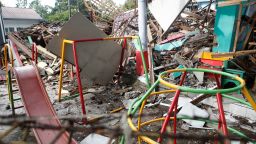 A destroyed kindergarten in Cugenang, Cianjur, West Java province, Indonesia, November 22, 2022.