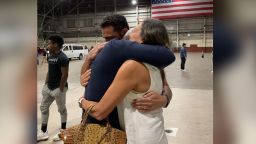 Jorge Toledo greets his family upon arrival back to the United States after nearly five years detained in Venezuela
