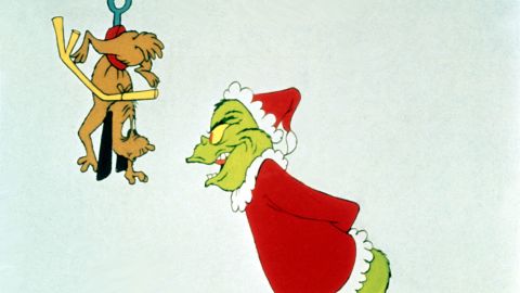 Max and the Grinch in "How the Grinch Stole Christmas."