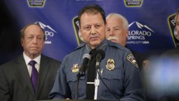 Adrian Vasquez, chief of the Colorado Springs, Colo., Police Department, speaks during a news conference about the mass shooting at a gay bar, Monday, Nov. 21, 2022, in Colorado Springs, Colo. (AP Photo/David Zalubowski)