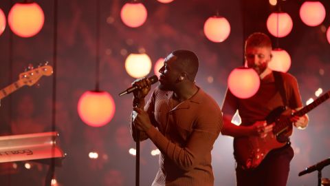 Stormzy performs during the 2022 MTV Europe Music Awards connected  November 13 successful  Duesseldorf, Germany.