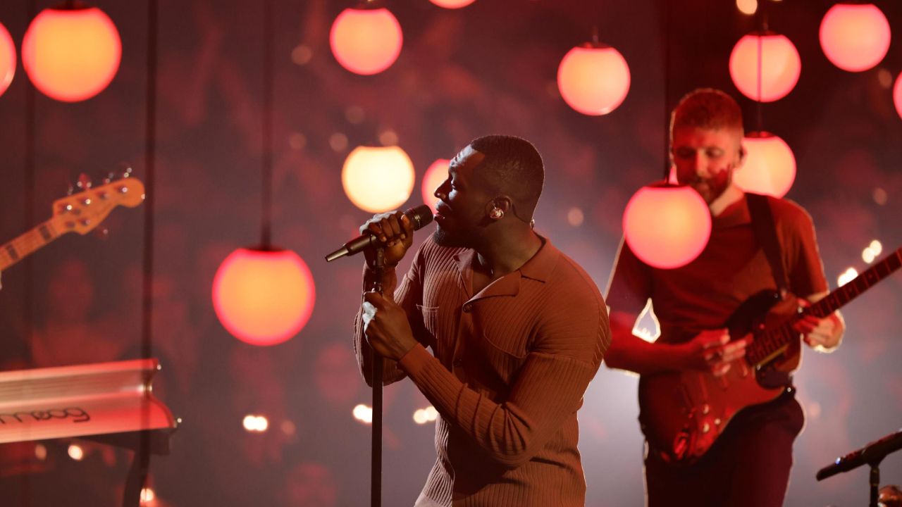 Stormzy performs during the 2022 MTV Europe Music Awards on November 13 in Duesseldorf, Germany.