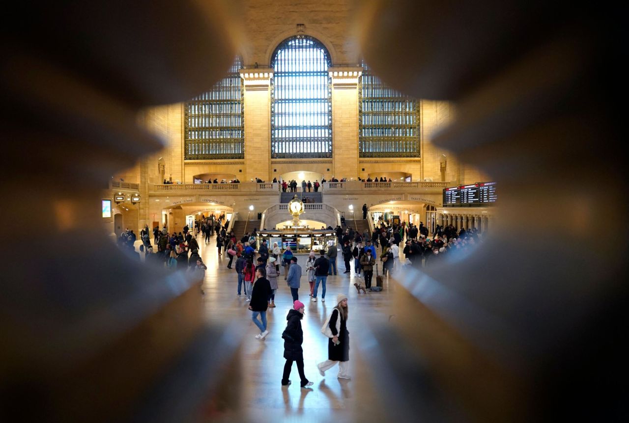 Travelers walk through New York's Grand Central Terminal on Tuesday.