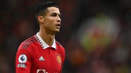 MANCHESTER, ENGLAND - OCTOBER 16: Cristiano Ronaldo of Manchester United looks on during the Premier League match between Manchester United and Newcastle United at Old Trafford on October 16, 2022 in Manchester, England. (Photo by Dan Mullan/Getty Images)