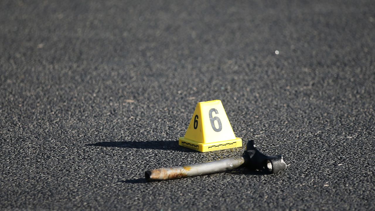 Security forces inspect one of the areas rocked by an explosion in Jerusalem on Wednesday.