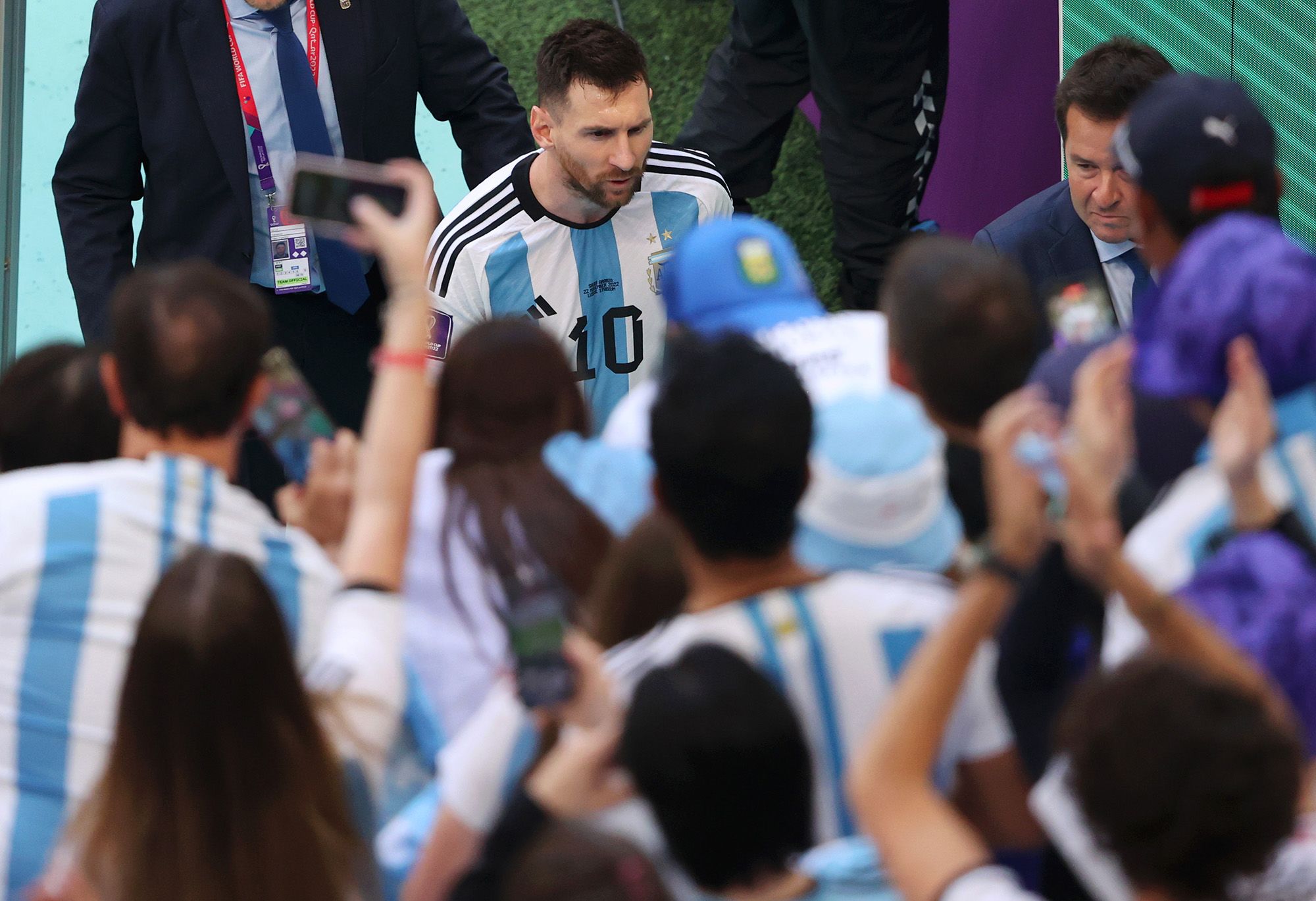 Lionel Messi fronts up to defeat after World Cup shock
