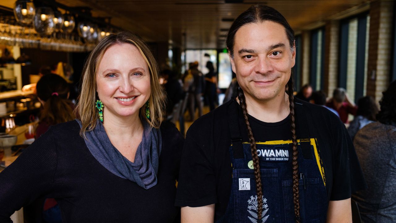 Dana Thompson (left) is a co-owner of The Sioux Chef, the company behind the restaurant Owamni in Minneapolis.
