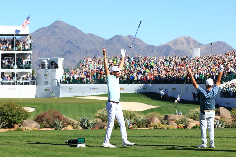 Sam Ryder sent the TPC Scottsdale crowds into raptures after sinking a hole-in-one at the WM Phoenix Open in February.