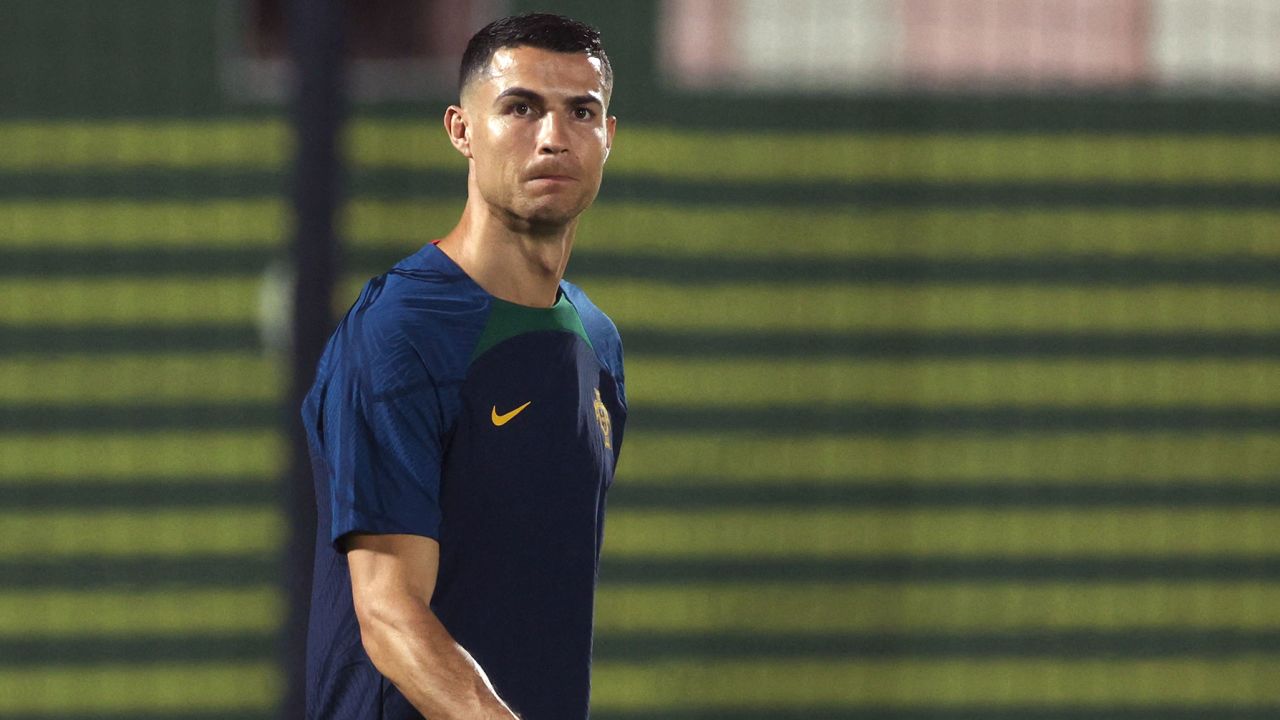 Ronaldo trains with Portugal ahead of the team's World Cup game against Ghana. 
