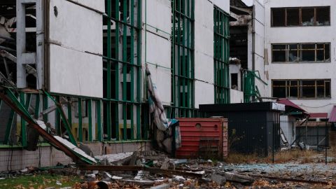 Ihor filmed this warehouse used by Russian forces as he walked past it, pretending to be making a phone call. His information helped Ukrainian forces target and destroy it. 