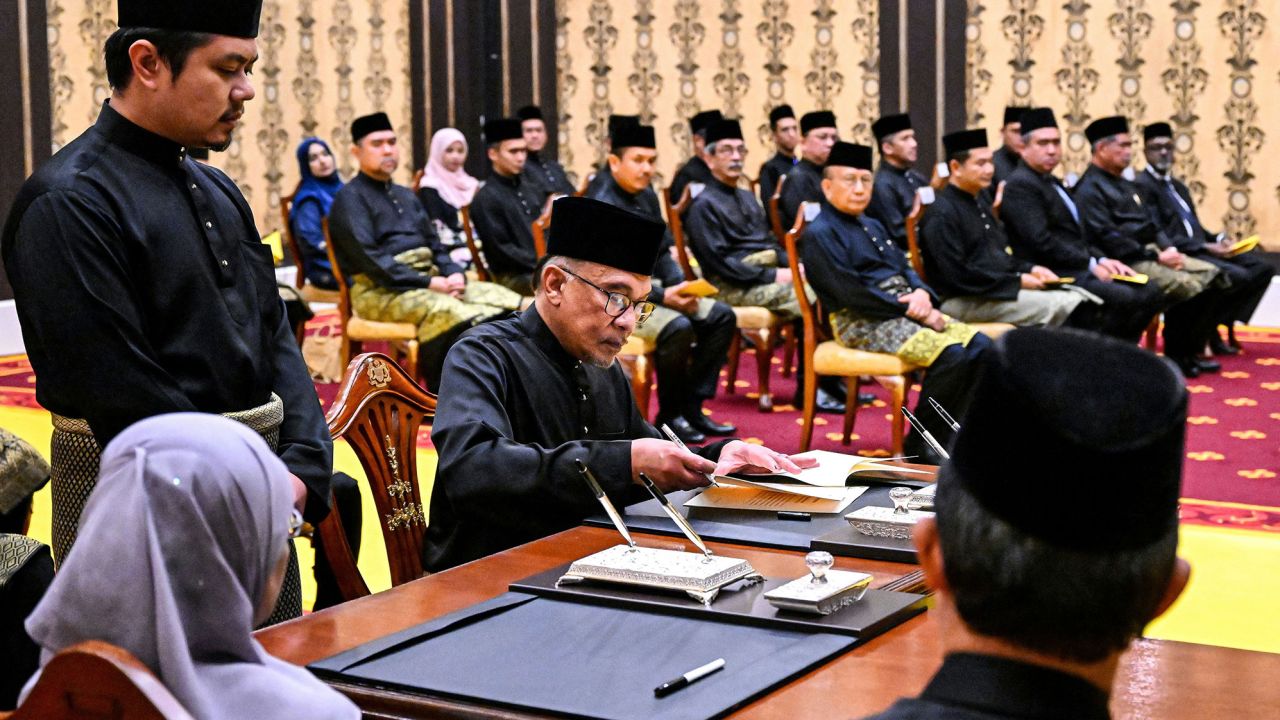 Anwar was sworn in as Malaysia's prime minister on Thursday, ending a political impasse. 