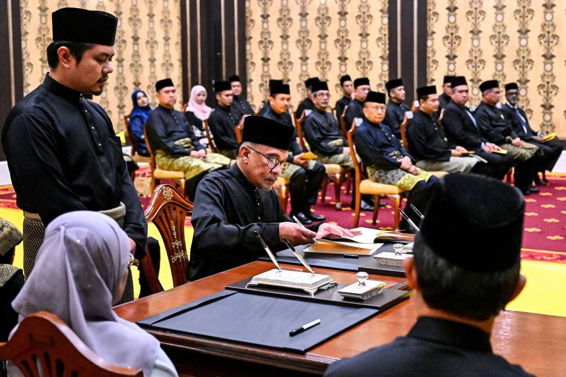 Anwar was sworn in as Malaysia's prime minister on Thursday, ending a political impasse.