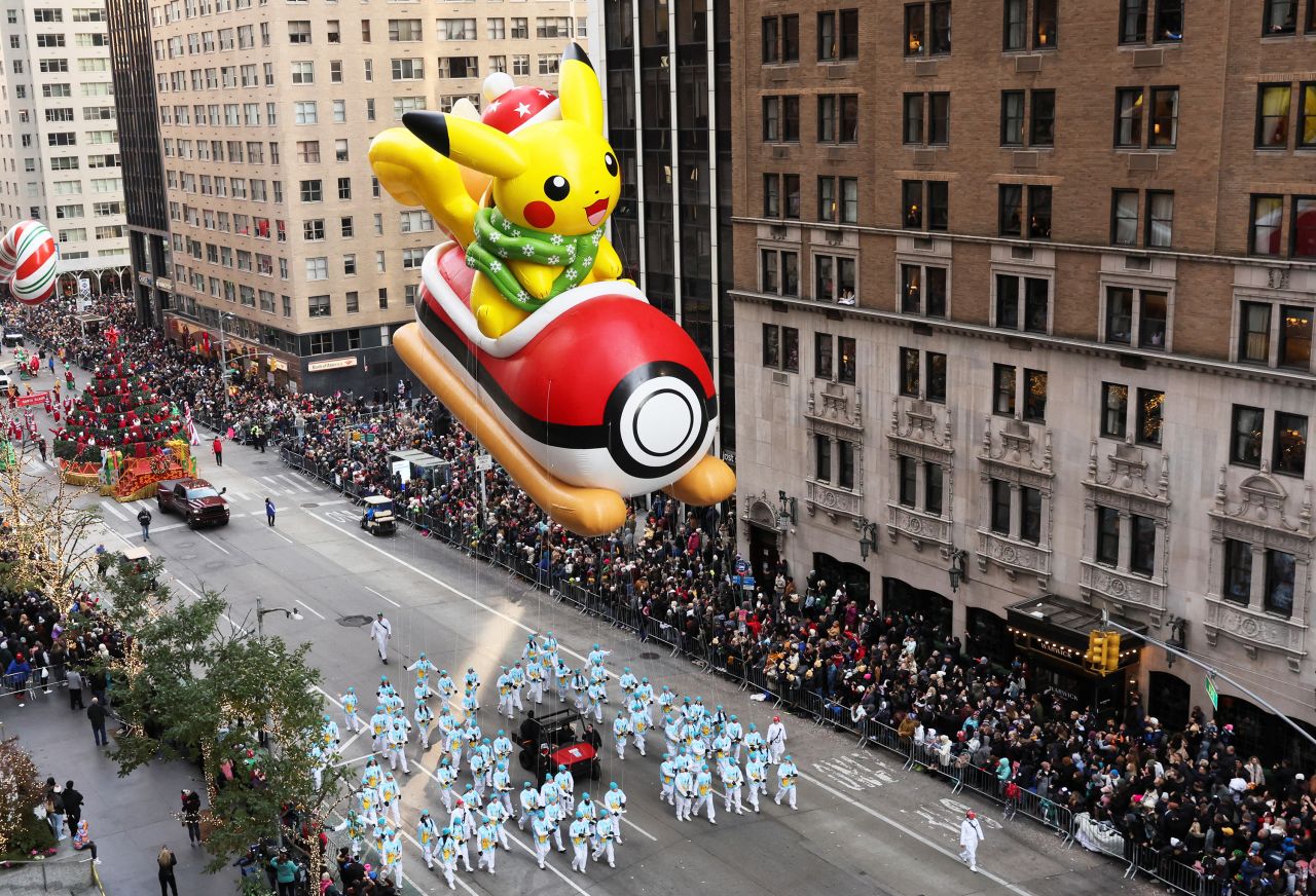 A Pikachu balloon floats in New York City during the annual Macy's Thanksgiving Day Parade on Thursday, November 24. <a href="http://www.cnn.com/2022/11/17/world/gallery/photos-this-week-november-10-november-17/index.html" target="_blank">See last week in 30 photos</a>.