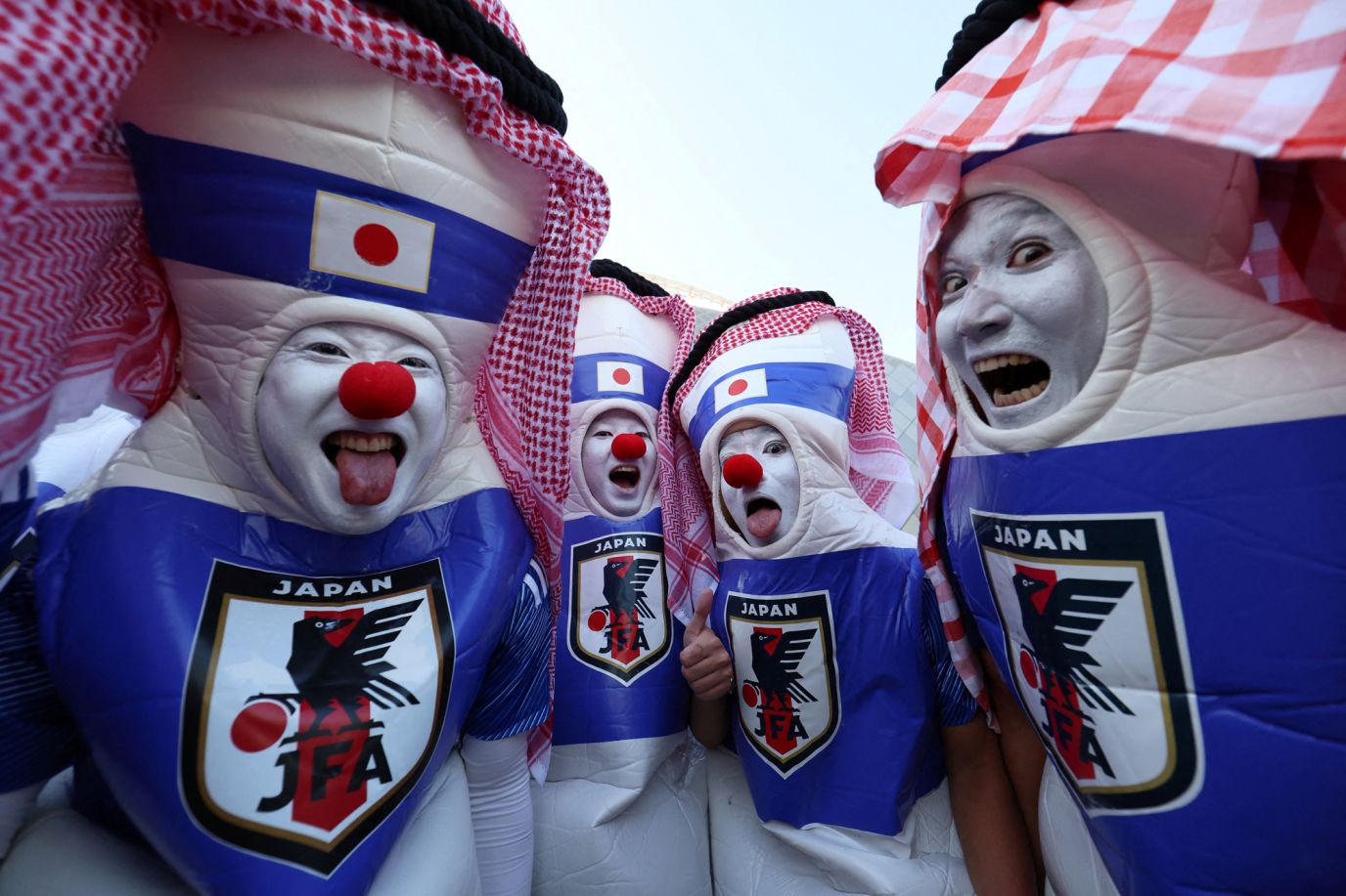 Japanese fans gather in Doha, Qatar, before a World Cup match against Germany on Wednesday, November 23.