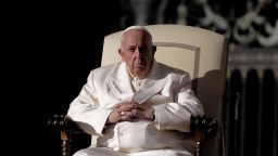 Pope Francis attends his weekly general audience in St. Peter's Square at The Vatican, Wednesday, Nov. 23, 2022. 