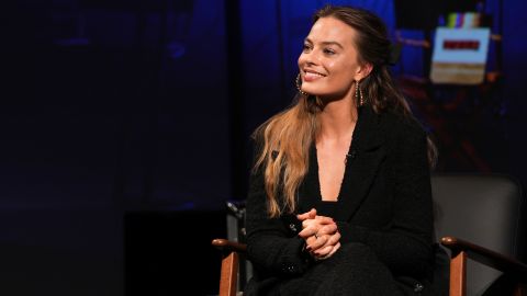 Margot Robbie onstage during 'BAFTA: A Life in Pictures with Margot Robbie', supported by TCL Mobile at BAFTA's 195 Piccadilly headquarters on November 22, 2022 in London, England. 