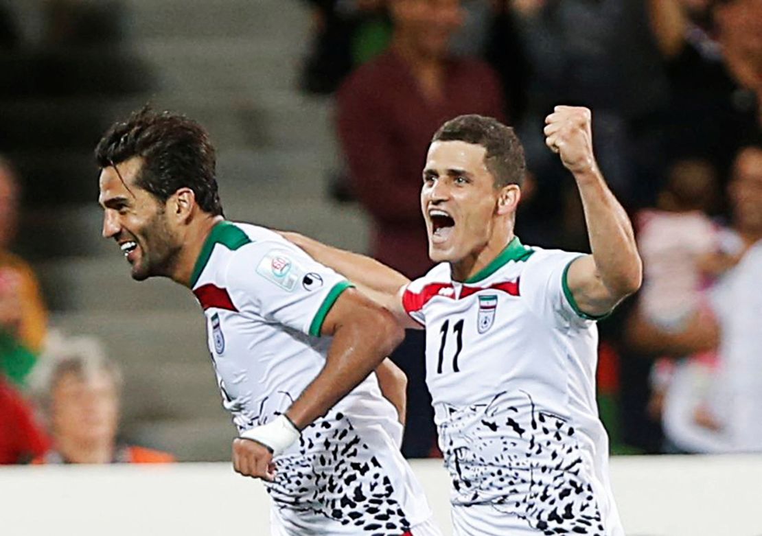 Voria Ghafouri (right), pictured in January 2015, was arrested on charges of "dishonorable and insulting comportment towards Iran's national soccer team."