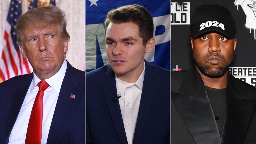 Donald Trump, Nick Fuentes and Kanye West